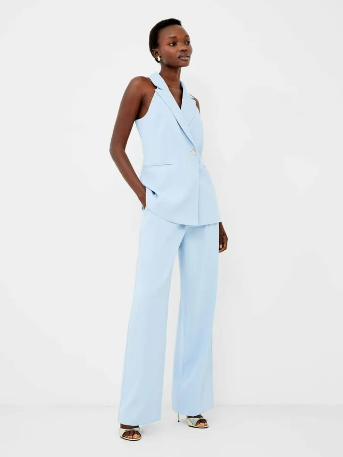 French Connection Harrie Suiting Halterneck Waistcoat Cashmere Blue Women Coats and Jackets French Connection Harrie Suiting Halterneck Waistcoat Cashmere Blue Women Coats and Jackets