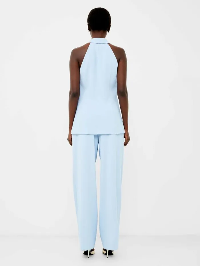 French Connection Harrie Suiting Halterneck Waistcoat Cashmere Blue Women Coats and Jackets