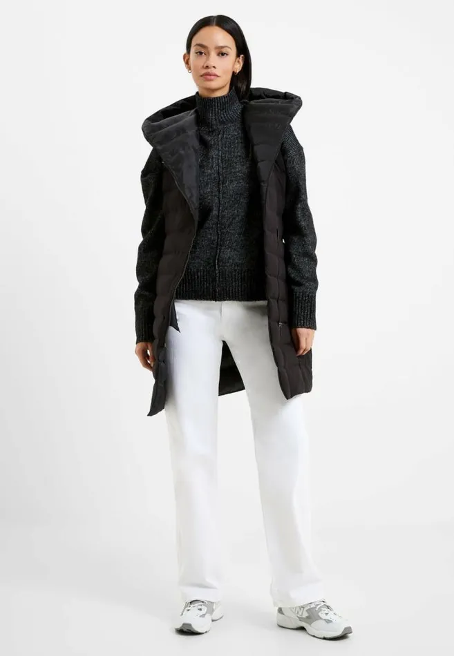 French Connection Iolini Puffer Midi Gilet Blackblack Women Coats and Jackets