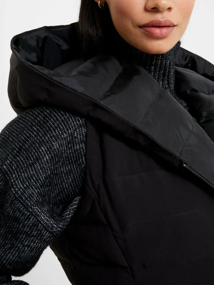 French Connection Iolini Puffer Midi Gilet Blackblack Women Coats and Jackets