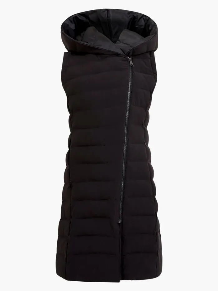 French Connection Iolini Puffer Midi Gilet Blackblack Women Coats and Jackets