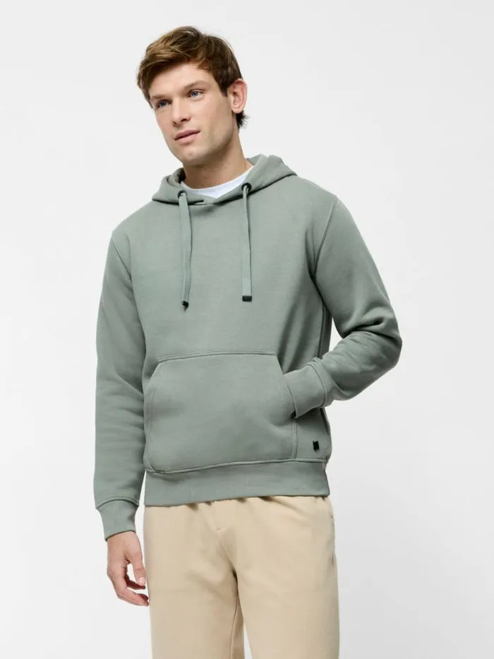 French Connection Kangaroo Hoodie Sage Green Men Knitwear