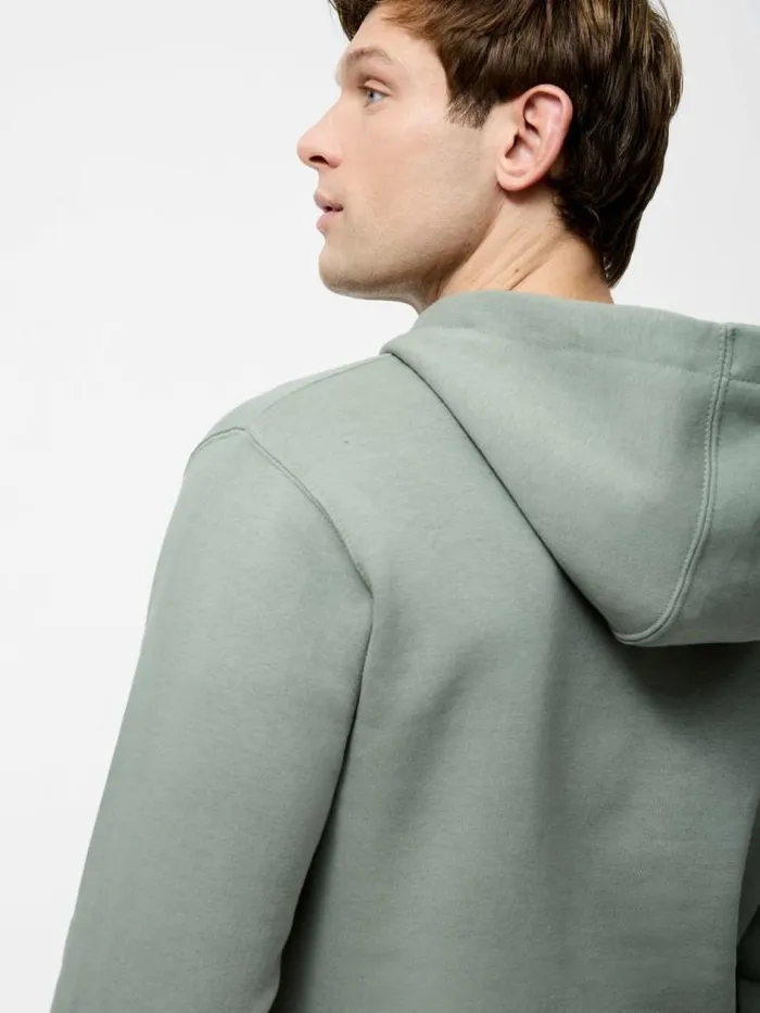 French Connection Kangaroo Hoodie Sage Green Men Knitwear