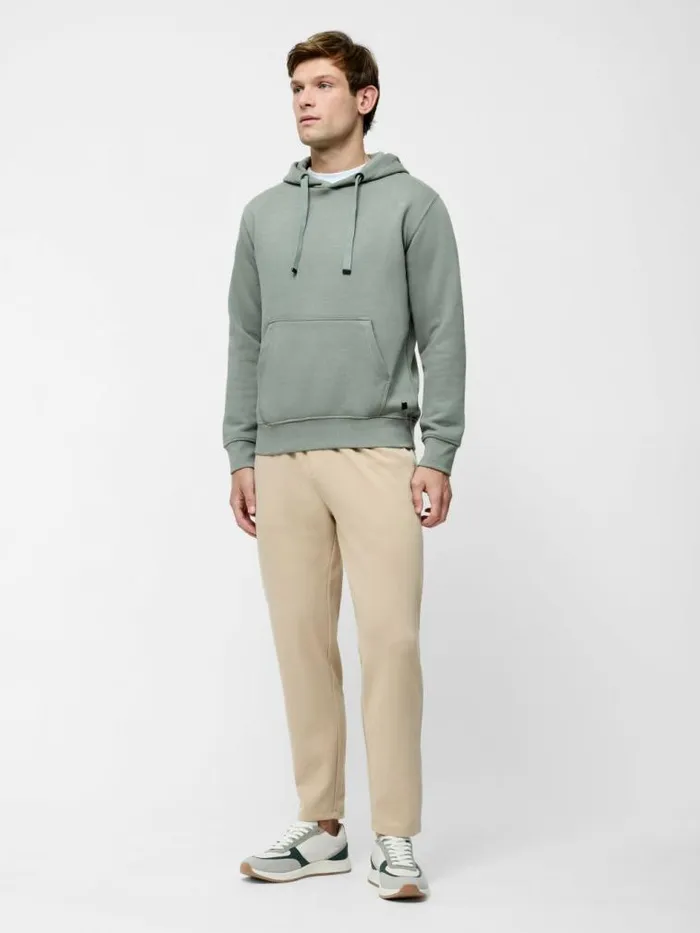 French Connection Kangaroo Hoodie Sage Green Men Knitwear