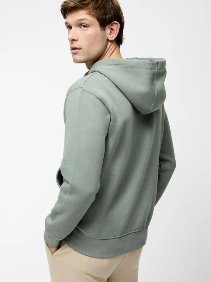 French Connection Kangaroo Hoodie Sage Green Men Knitwear