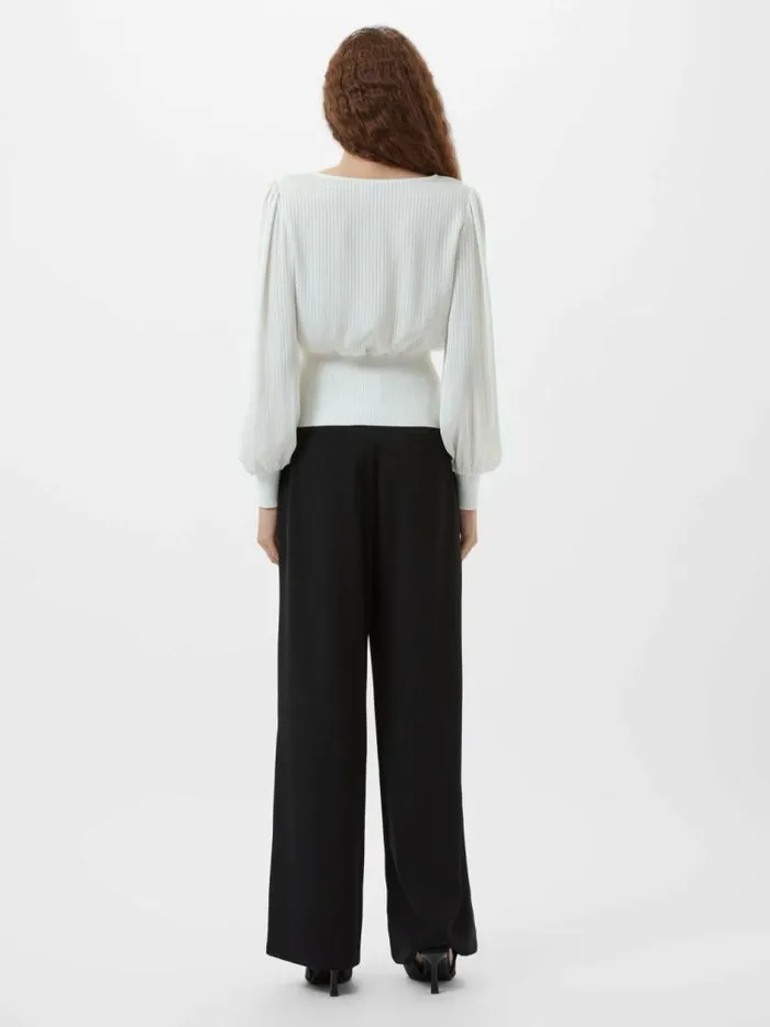 French Connection Krista Nevis Slash Neck Top Summer White Women Tops