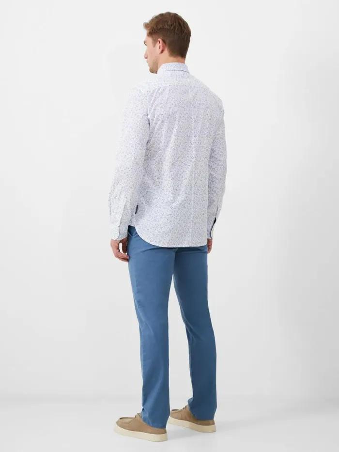 French Connection Long Sleeve Navy Trim Shirt Foliage Men Shirts