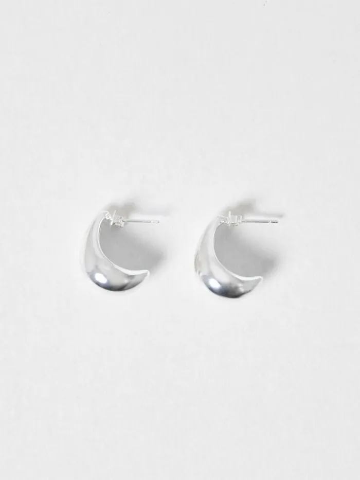 French Connection Metal Half Hoop Earrings Silver Women Jewellery