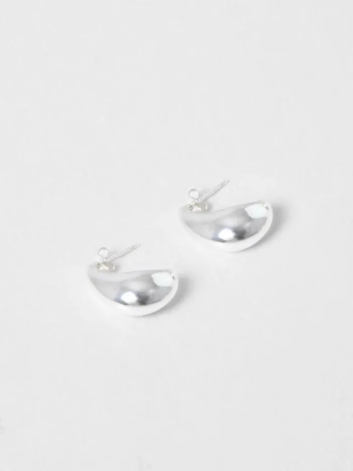 French Connection Metal Half Hoop Earrings Silver Women Jewellery