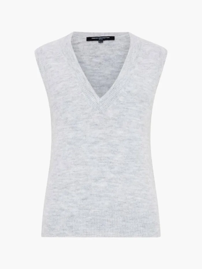 French Connection Morena Recycled Vest Dove Grey Mel Women Jumpers and Cardigans