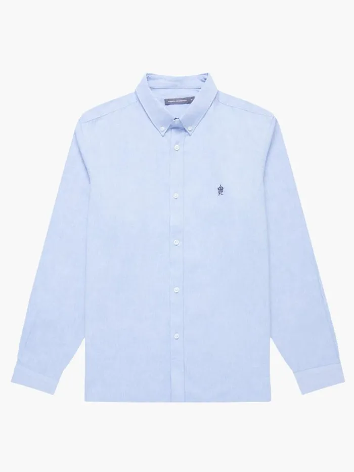 French Connection Oxford Long Sleeve Crown Shirt Light Blue Men Shirts