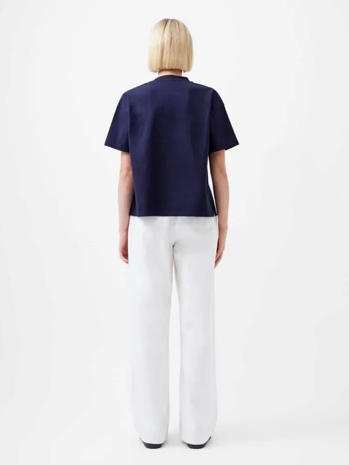 French Connection Rallie Cotton Short Sleeve TShirt Marine Women Tops