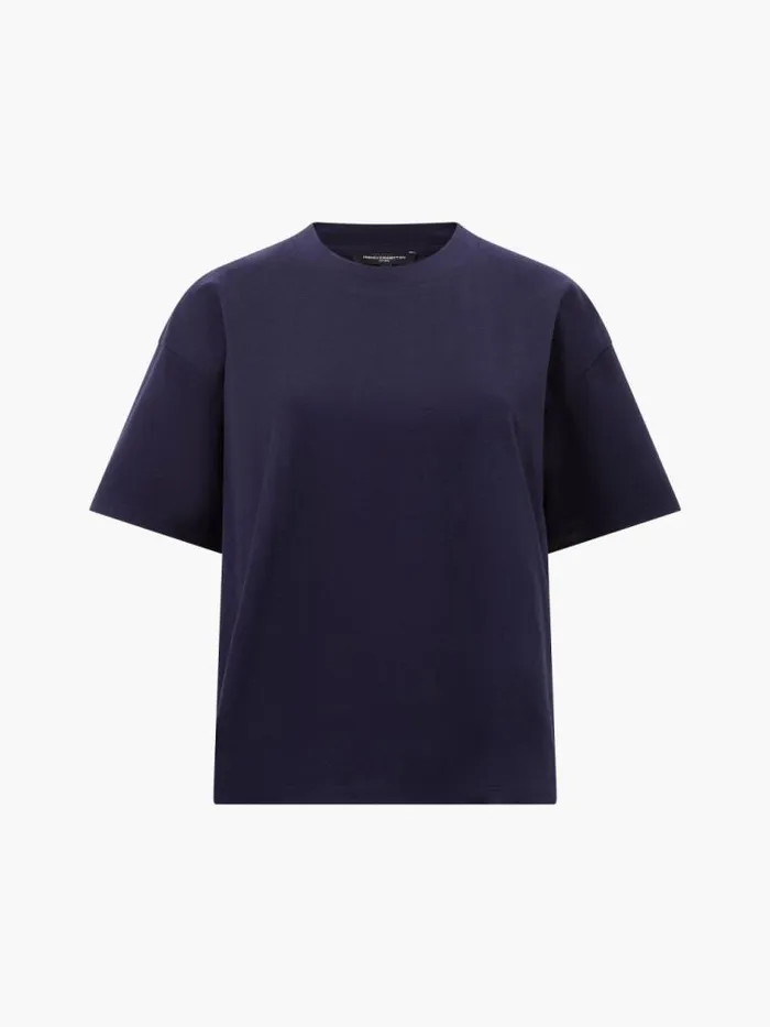 French Connection Rallie Cotton Short Sleeve TShirt Marine Women Tops