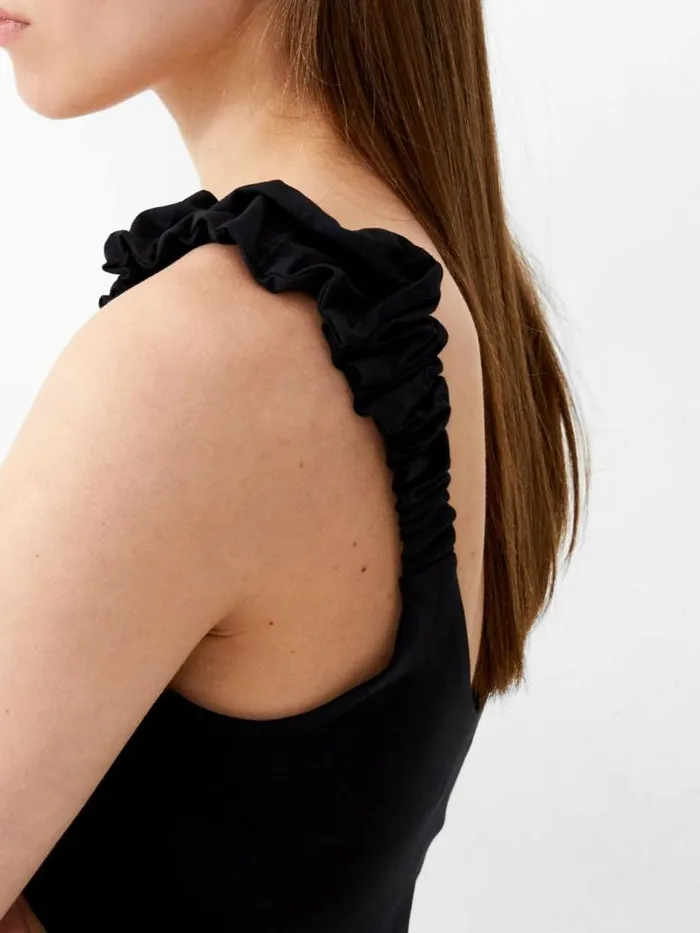 French Connection Rallie Gwyneth Mix Top Blackout Women Tops