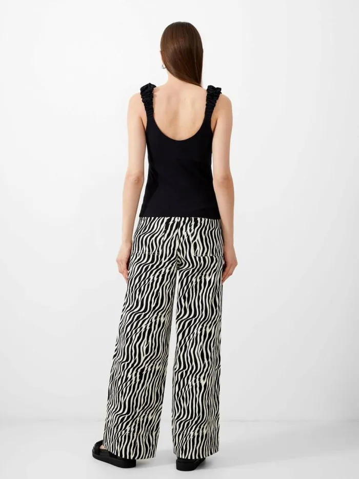 French Connection Rallie Gwyneth Mix Top Blackout Women Tops