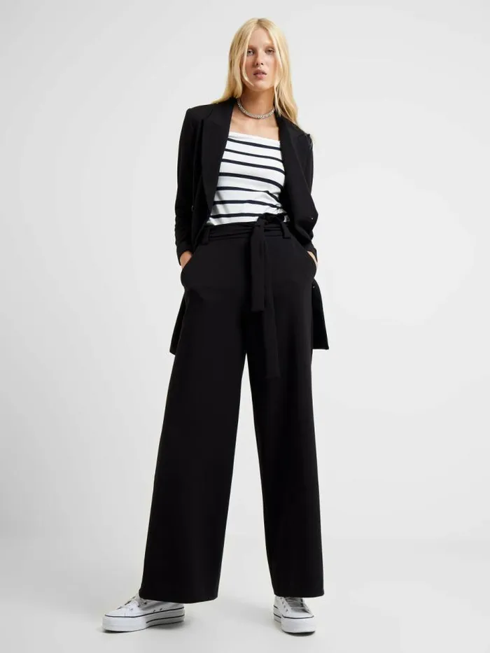 French Connection Rallie Stripe Square Neck Long Sleeve Top Stripe Whitemarine Women Tops
