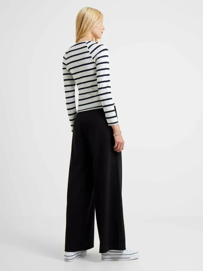 French Connection Rallie Stripe Square Neck Long Sleeve Top Stripe Whitemarine Women Tops