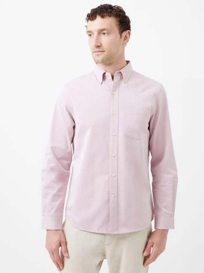 French Connection Regular Fit Button Down Oxford Shirt Pink Men Shirts