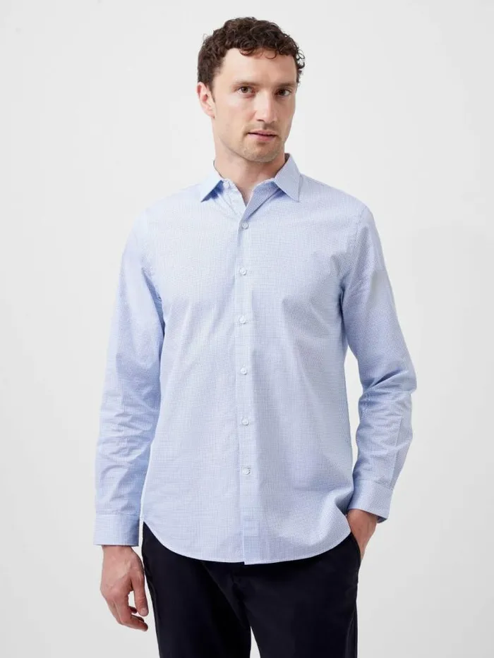 French Connection Regular Fit Classic Collar Geo Shirt Blue Dot Print Men Shirts French Connection Regular Fit Classic Collar Geo Shirt Blue Dot Print Men Shirts