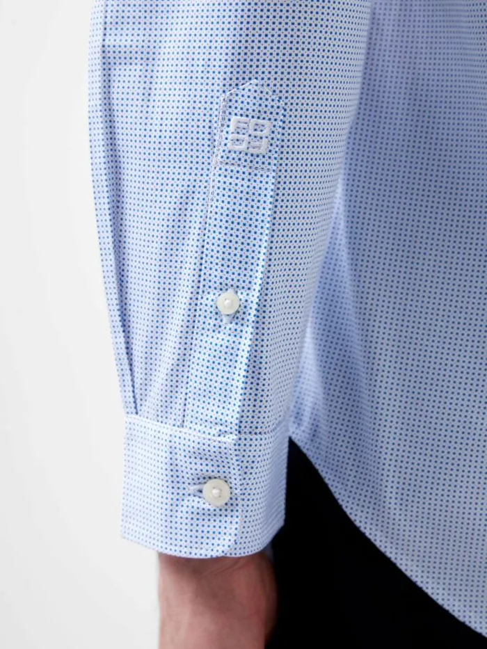 French Connection Regular Fit Classic Collar Geo Shirt Blue Dot Print Men Shirts