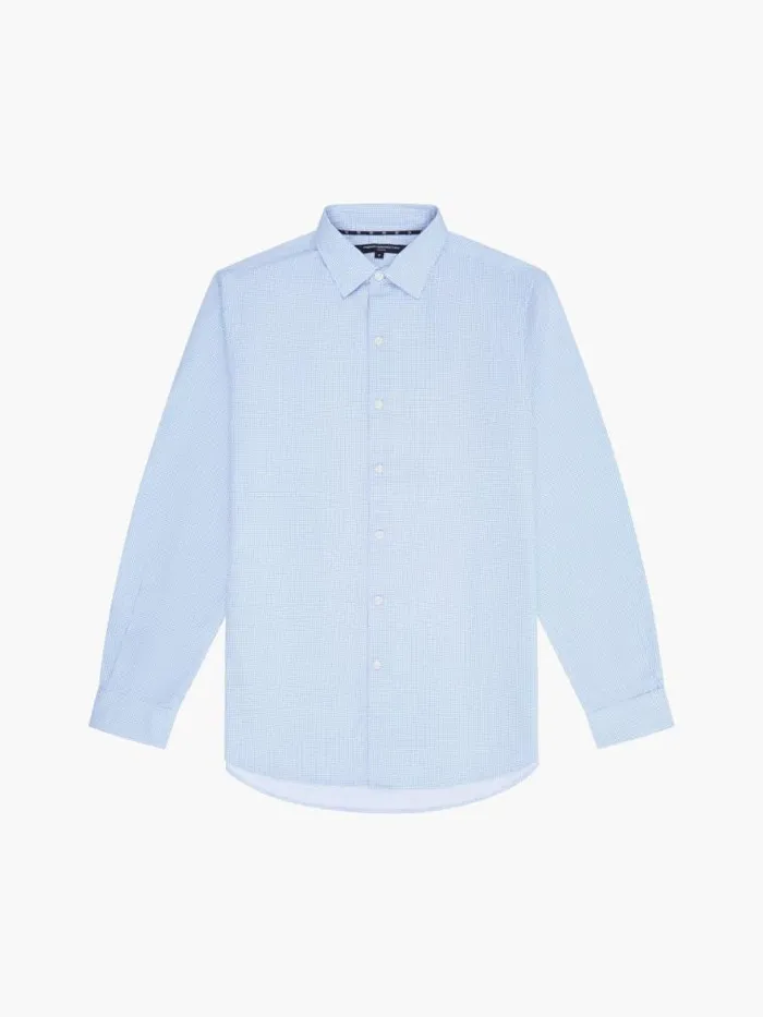 French Connection Regular Fit Classic Collar Geo Shirt Blue Dot Print Men Shirts