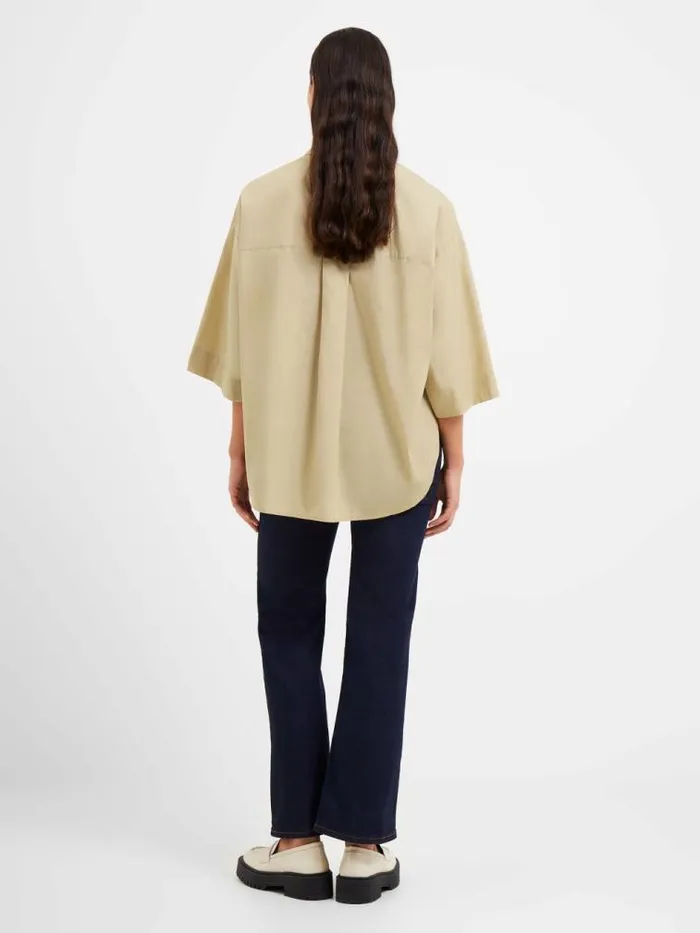 French Connection Rhodes Poplin Popover Shirt Incense Women Tops