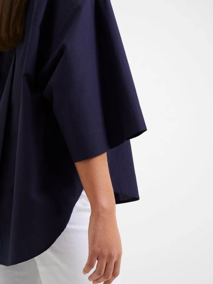 French Connection Rhodes Poplin Popover Shirt Marine Women Tops