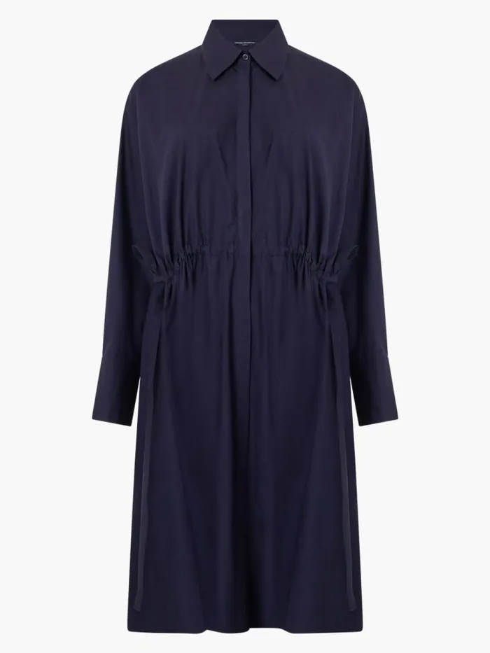 French Connection Rhodes Poplin Shirt Dress Marine Women Dresses