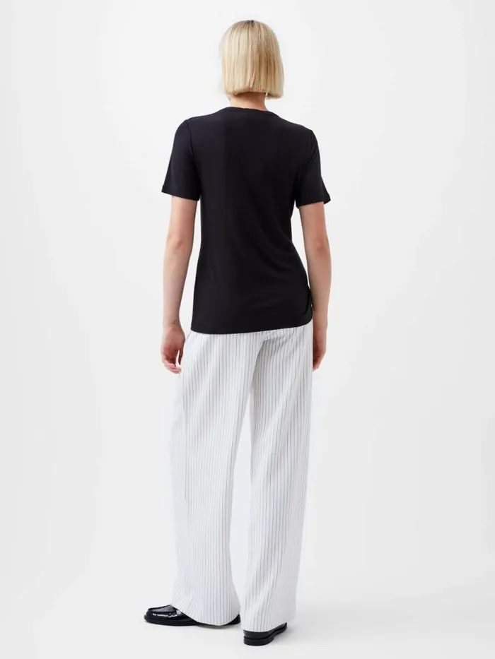 French Connection Rianna Ruched TShirt Black Women Tops