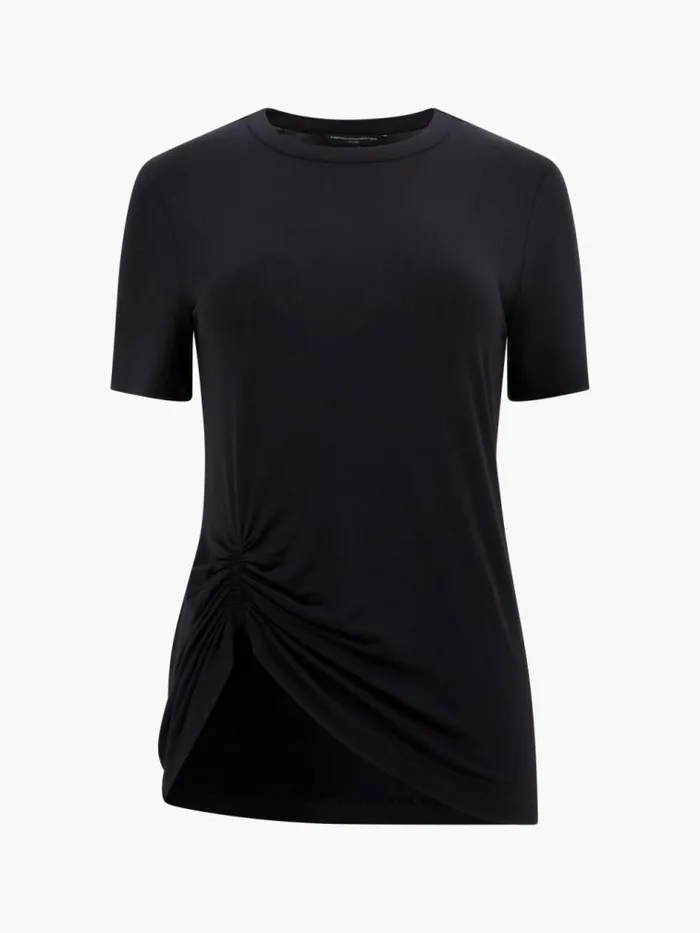 French Connection Rianna Ruched TShirt Black Women Tops