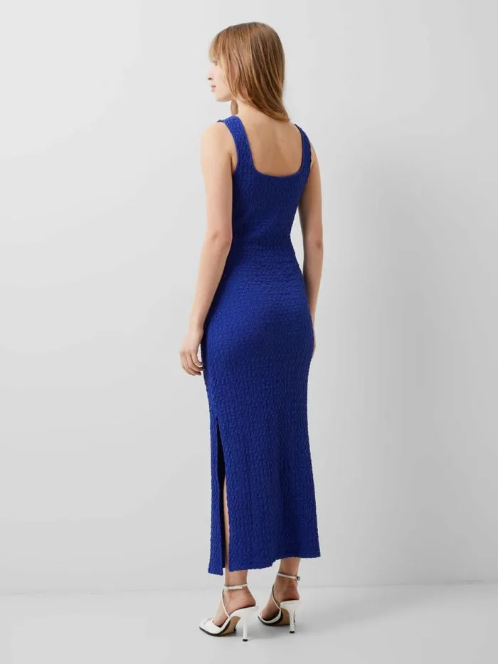 French Connection Sadie Textured Maxi Dress Royal Blue Women Dresses
