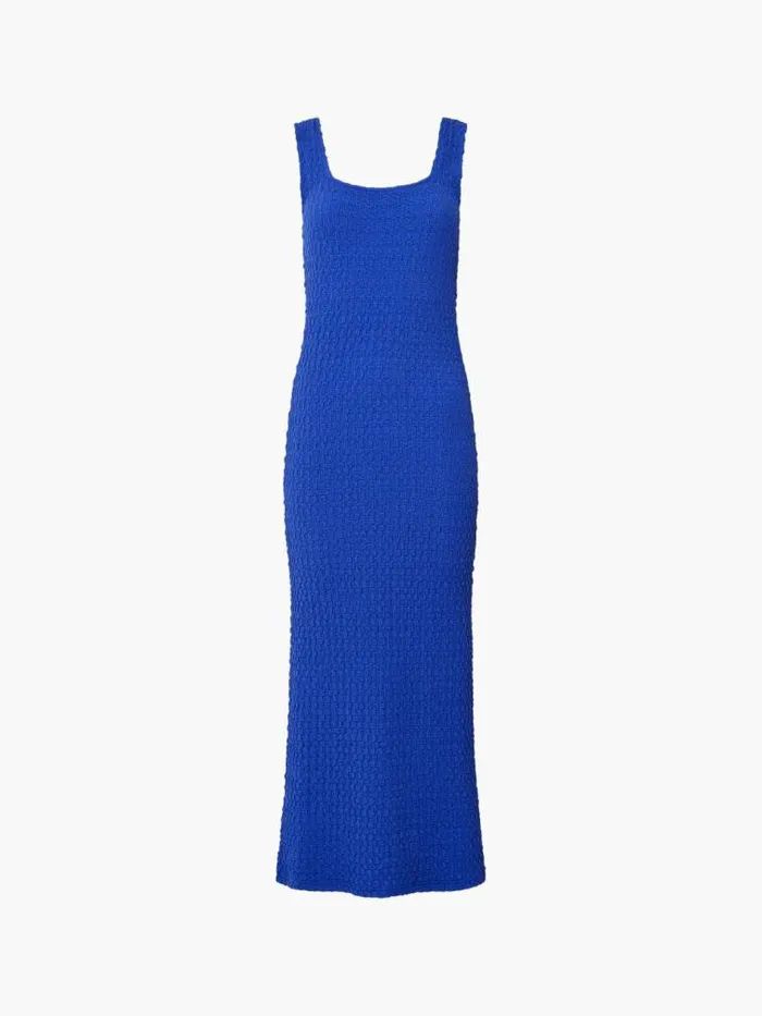 French Connection Sadie Textured Maxi Dress Royal Blue Women Dresses
