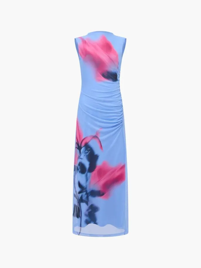 French Connection Smokey Placement Sleeveless Floral Maxi Dress Light Blue Multi Women Dresses
