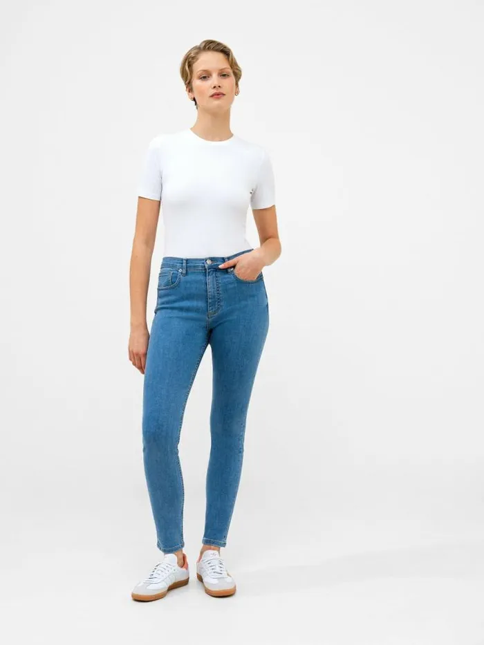 French Connection Soft Stretch Denim High Rise Skinny Jeans 30 Inch Light Wash Women Trousers