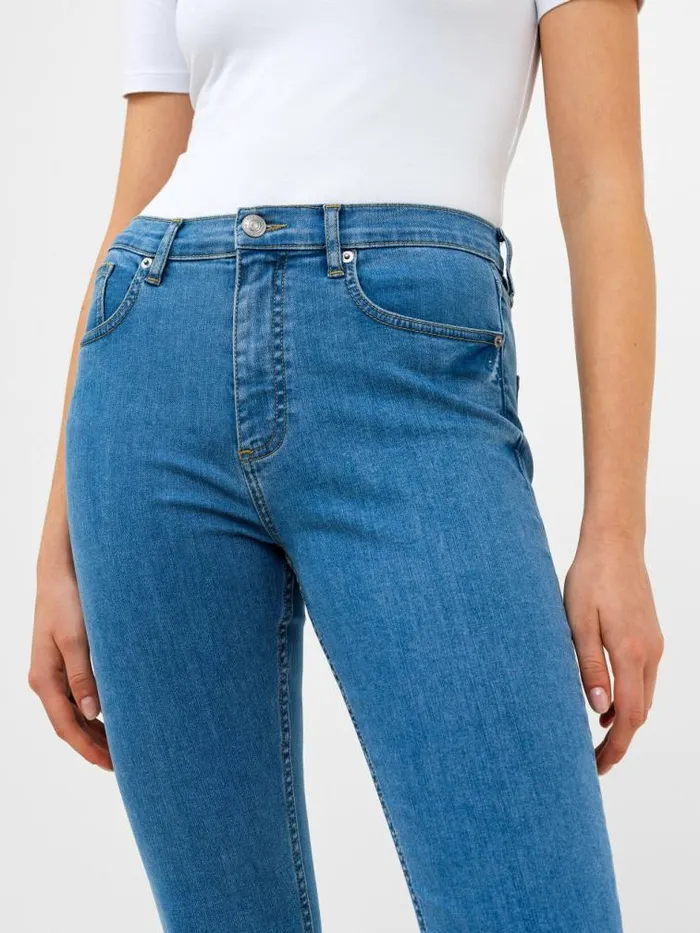 French Connection Soft Stretch Denim High Rise Skinny Jeans 30 Inch Light Wash Women Trousers
