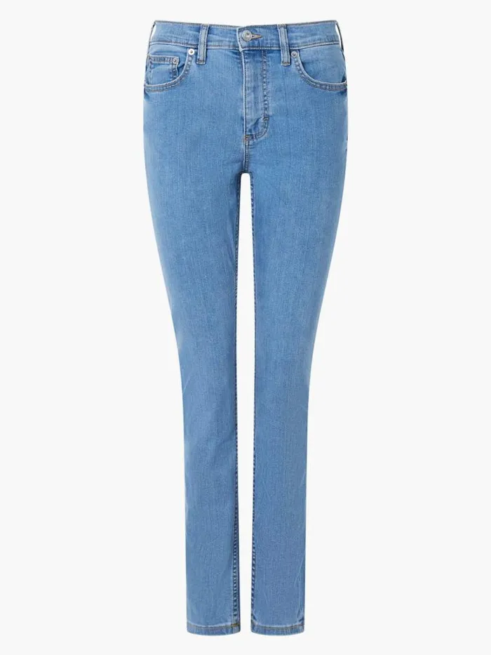 French Connection Soft Stretch Denim High Rise Skinny Jeans 30 Inch Light Wash Women Trousers