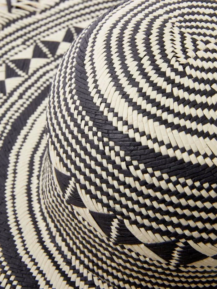 French Connection Straw Beach Hat Blackcream Women Hats
