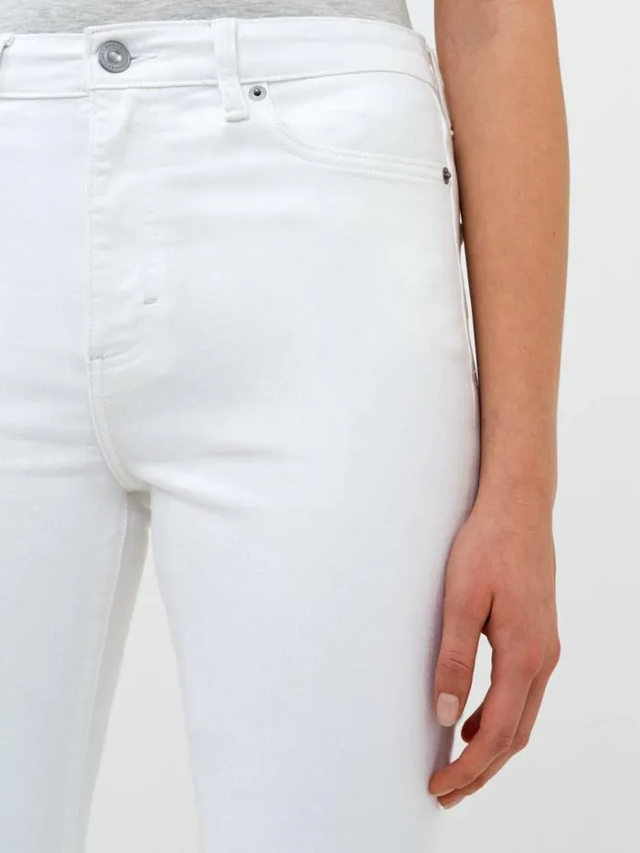 French Connection Stretch Slim Straight Cigarette Ankle Length Denim Jeans 28 Inch White Women Trousers