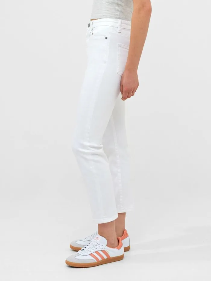 French Connection Stretch Slim Straight Cigarette Ankle Length Denim Jeans 28 Inch White Women Trousers