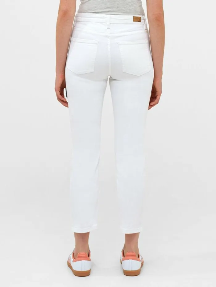 French Connection Stretch Slim Straight Cigarette Ankle Length Denim Jeans 28 Inch White Women Trousers