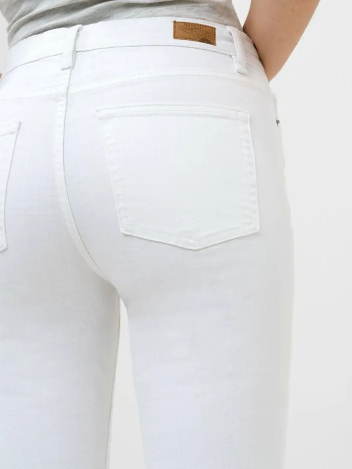 French Connection Stretch Slim Straight Cigarette Ankle Length Denim Jeans 28 Inch White Women Trousers