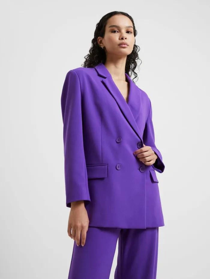 French Connection Whisper Double Breasted Blazer Cobalt Violet Women Coats and Jackets French Connection Whisper Double Breasted Blazer Cobalt Violet Women Coats and Jackets