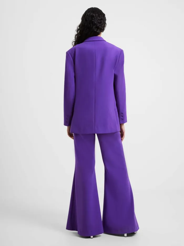 French Connection Whisper Double Breasted Blazer Cobalt Violet Women Coats and Jackets