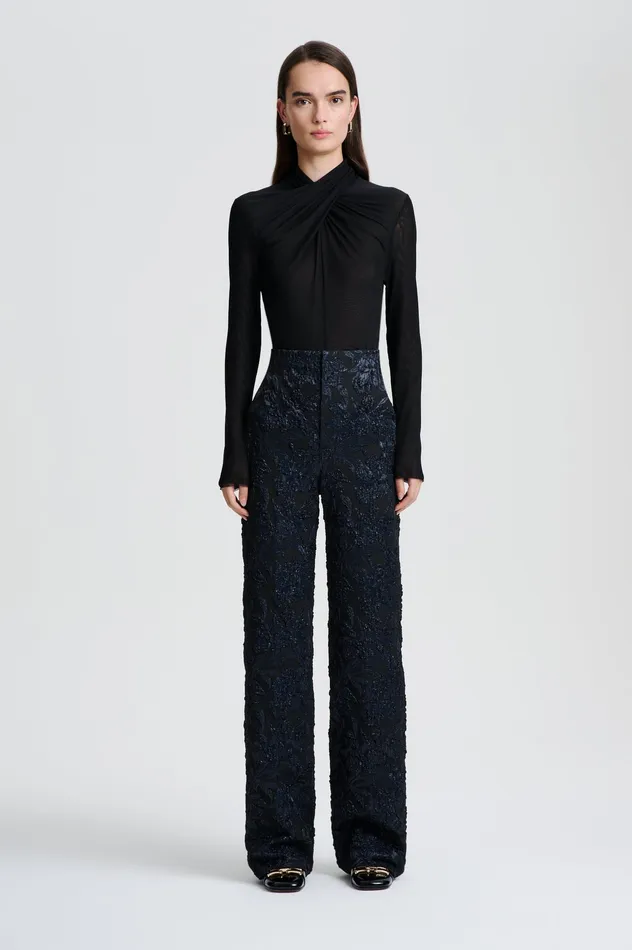 FRENCH JACQUARD TROUSER BLACK Women Trousers Scanlan Theodore