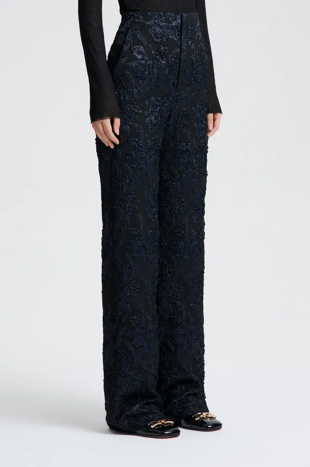 FRENCH JACQUARD TROUSER BLACK Women Trousers Scanlan Theodore FRENCH JACQUARD TROUSER BLACK Women Trousers Scanlan Theodore