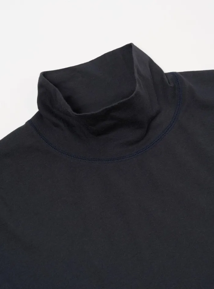 Funnel Neck Tee In Navy Single Jersey Men Universal Works Tees