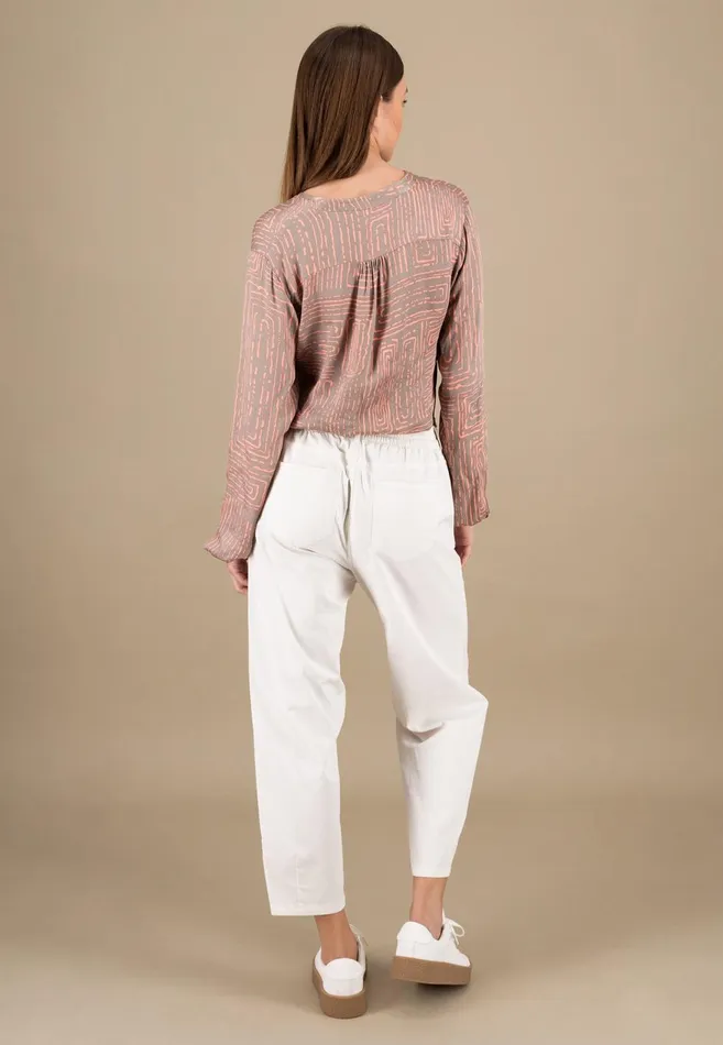 FYNCHHATTON Blouse With Gathered Cuffs Blue Purplesummer Taupe Women Blouses