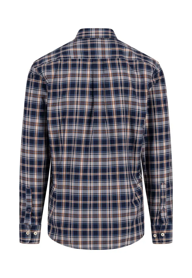 FYNCHHATTON Carroted Shirt With Buttondown Collar Cloud Blueflamenavy Men Shirts
