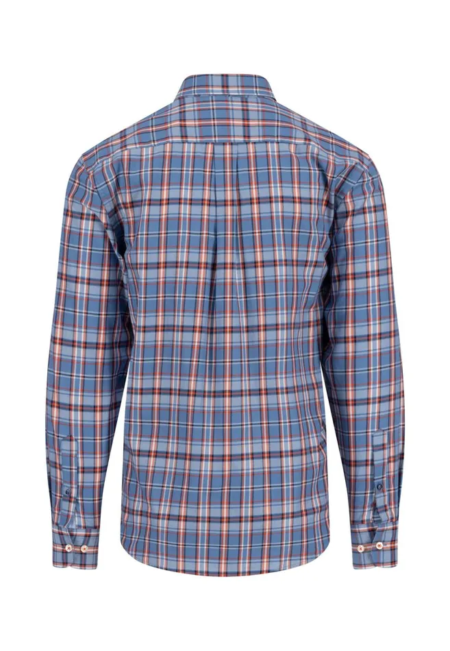 FYNCHHATTON Carroted Shirt With Buttondown Collar Cloud Blueflamenavy Men Shirts