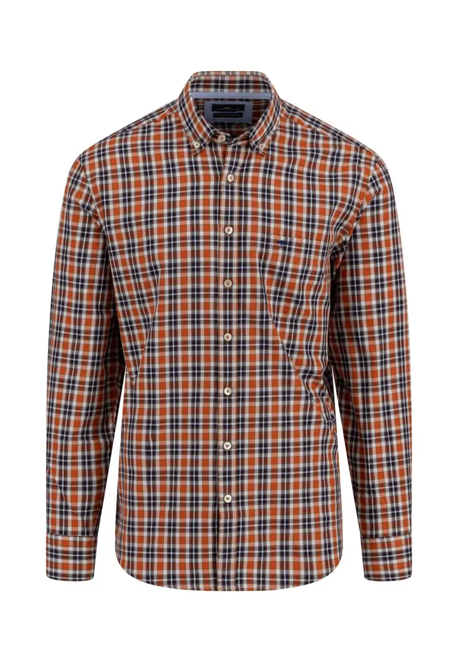 FYNCHHATTON Carroted Shirt With Buttondown Collar Cloud Blueflamenavy Men Shirts
